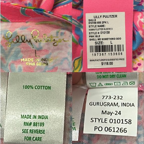 Lilly Pulitzer NWT Kawai Flutter Sleeve Tiered Swing Dress Pink Seashell Preppy - Picture 9 of 9